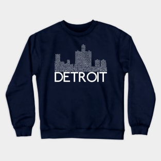 Detroit Skyline Word Art Print Crewneck Sweatshirt